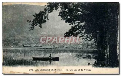 Aiguebelette (Savoie) — Visão do Lago e do Povoado — Grimal, Cambéry