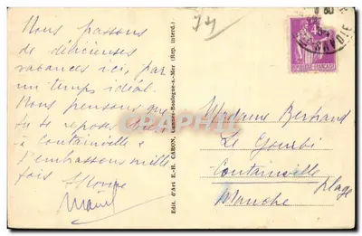 Annecy. O Palácio Imperial. O Portão Privado e o Lago — Edição de Arte E.-H. CARON — Verso