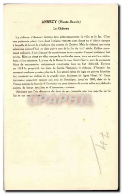 Annecy (Haute-Savoie) — Zamek — Zbiór Solution, Pauanoberge — Rewers