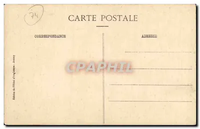 Gorges del Fier, cerca de ANNECY (Alta Saboya) — Las Galerías después del desbordamiento de 1910 — Edición del Hôtel d’Anglure - Annecy — Reverso