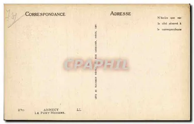Annecy — Most Morens — Wydawca Levé et Neurudin Réunis, nr 270 — Rewers