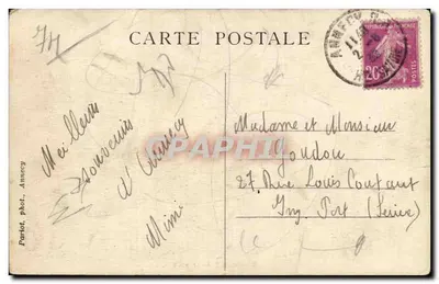 Annecy — Le port — Sites pittoresques de Savoie, série 7, éditeur Parlot, phot. Annecy — Verso