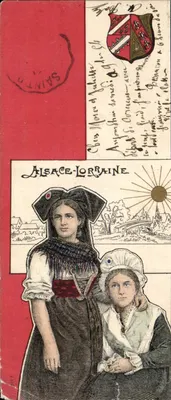 Zwei elsässische Frauen im traditionellen Kleid — Elsass-Lothringen — unbekannter Verlag, Seriennummer 57