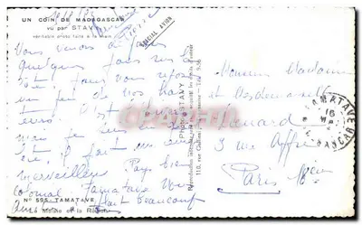 Tamatave — Kolonialny Budynek z Palmyrami — Foto STAVY n°595 — Rewers