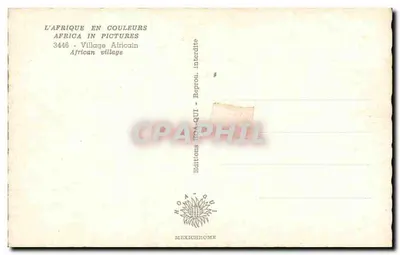 Widok na afrykańskie wioski — seria L'Afrique en Couleurs — wydawnictwo HOA-QUI — Rewers