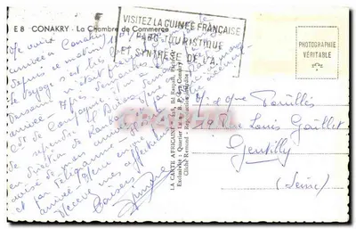 Conakry — A Câmara de Comércio — Editor: La Carte Africaine — Verso