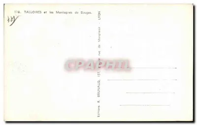 Talloires y las Montañas de Bauges — Ediciones R. Brunaud, Lyon — Reverso