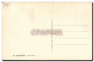 Chamonix — Les Pratz — G. Tairraz, fot. wyd. Chamonix-Mont-Blanc — Rewers