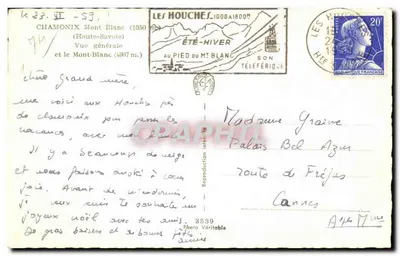 Les Houches — Ogólny widok i Mont-Blanc (4807 m) — Gany — Rewers