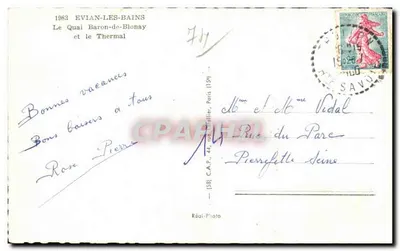 Évian-les-Bains — Quai Baron-de-Blonay i Termal — Réal-Photo — Rewers