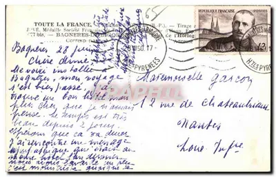 Bagnères-de-Bigorre — Torre da Hora — Edição Jové — Verso