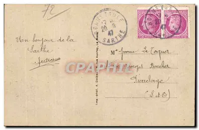 Bonnétabelle (Sarthe) — Zamek i jezioro — n°2573 — Rewers