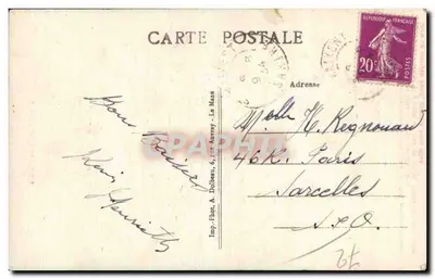 Trajes Sarthois — cena cômica — A. Dolbeau, Le Mans — Verso