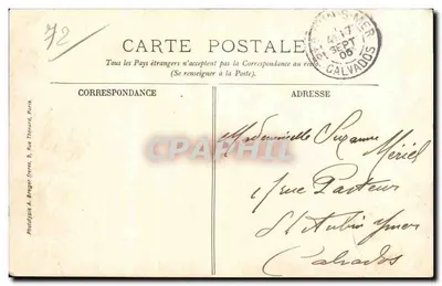 Beaumont — Velho Castelo — Edição Gayet Fils, Beaumont-Sarthe — Verso