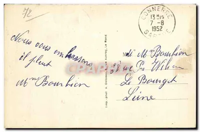 Connerre (Sarthe) — Pont sobre a Huisne — editor A. DoBeau, rua Auvry, Le Mans, n°2460 — Verso