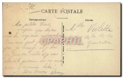 Sablé-sarthe — Vista sobre a Erve — editor impressor A. Thérelat, Soubise — Verso