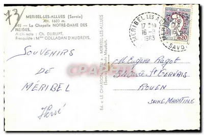 De Kerk van Notre-Dame des Neiges — Meribel-Les-Allues (Savoie) — Ed. « Le Chardon-Neu » Foto Mauduit — Achterkant
