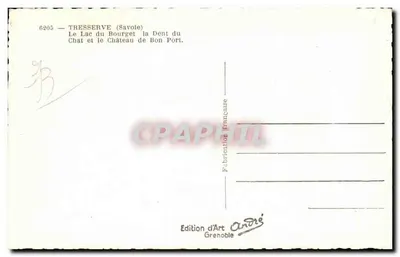 Tresserve (Savoie) — O Lago do Bourget e a Dent du Chat — Edição de Arte André, Grenoble, n°6205 — Verso