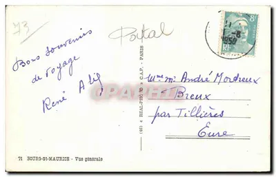 Bourg-St-Maurice — Vista geral — editor C.A.P. n° (46) — Verso