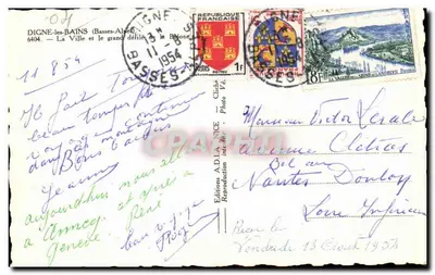 Digne-les-Bains — Miasto i wielki marsz Bézone — Wydawnictwo A.D. La NICE — Rewers