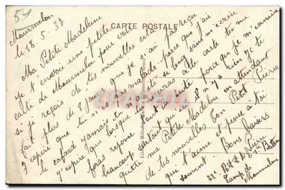 Campo de Moumelon - Lembrete - Borboleta - Bilhete postal antigo — Verso