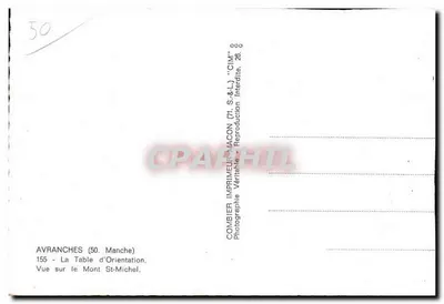 Avranches (50, Manche) — Widok na Mont St-Michel — Wydawca Combier, Mâcon — Rewers