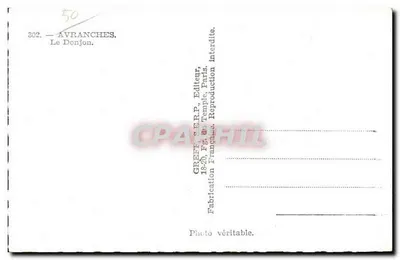 Avranches — O Donjon — Greff, Editora, Paris — Verso