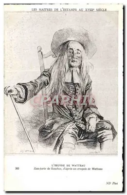 A obra de Watteau — Gravura em águaforte de Boucher segundo um croqui de Watteau — ND Phot