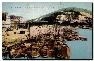 Rouen - O Quai de Paris e a Côte Catherine — Cartas "La Cigogne", Rouen