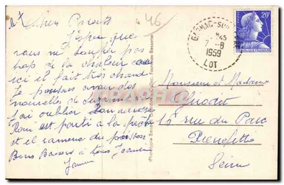 Bretenoux (Lot) — a ilha da Bourgnatelle — Geb. — Verso