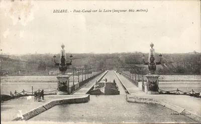 Briare - Ponte Canal sobre a Loire - Bilhete postal antigo