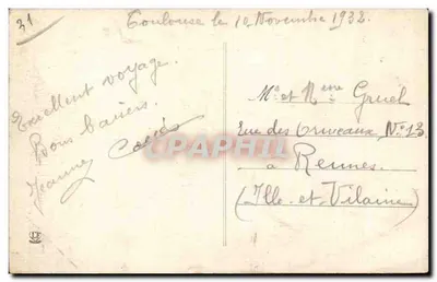 Toulouse - Plein en Halle der Carmelieten — Klokkenstoel van de Dalbade, ingestort tijdens de nacht van 11 april 1926 — Fototypie Eulibouche Frères, Toulouse — Achterkant