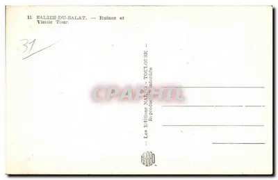 Salies-du-Salat — Ruínas e Torre Velha — Les Éditions Narbo - Toulouse — Verso