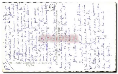 Port-Vendres — O porto e a igreja — Réal-Photo-Cie des Arts Photomécaniques (15) — Verso