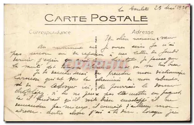 Stara pocztówka Tunisja La Goulette ulica Carthage — Rewers