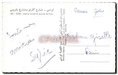 Widok z lotu nad avenue Carnot w Tunis — Wydawnictwo LEVY, Tunis — Rewers