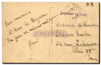 BIZERTE — Algemene uitzicht en Stadhuis — Uitgave Chabaneuf — Achterkant