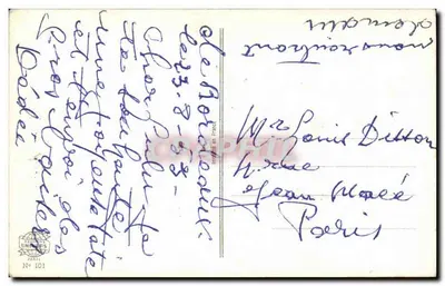 Bukiet kwiatów — marchewki, fiolety, błękitne kwiaty — wydawca Unidres, nr 101 — Rewers