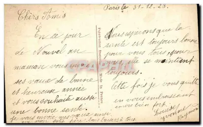 Arranjo de pensos — editor Glo — n° 1072 — Verso