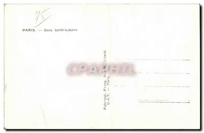 Grand Hôtel Terminus — Paryż — Stacja Świętego Lazare — U.A.T. Paryż — Rewers