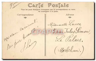PARIS — De beeldhouwwerk van Jules Simon — uitgever Mauglaire & Fournier, n° 3773 — Achterkant