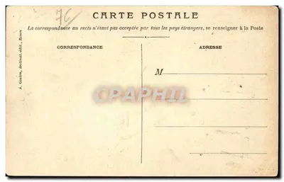 Fontanna Salle w Rouen — rysunek piórem — A. Gouloy, A.36 — Rewers