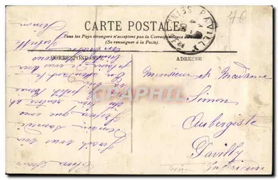 Quatro vistas de cidades — editor L.L.S. — carimbo 10c — Verso