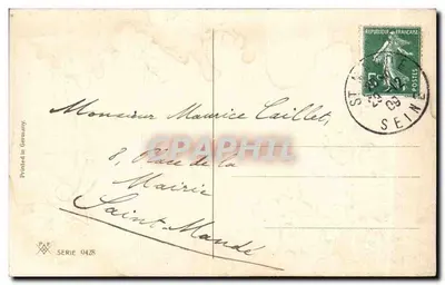 Karta życzeń z telegramem — Formule Davis D' — Wydane w Niemczech — seria 0428 — Rewers
