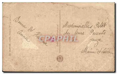 Bonne Année — Dekor kwiatowy i ptak — Fabryka Francuska, nr 180-Platine — Rewers