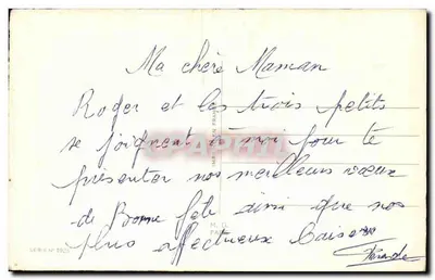 Kwitki karneionów — Szczęśliwego dnia Mamo — Wyd. D. Paryż, seria nr 1925 — Rewers