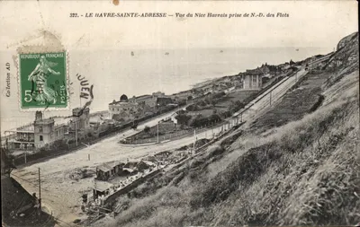 Le Havre-Sainte-Adresse — Vista da Nice Havrais vista da N.-D. dos Flots — Editor AD, n° 322