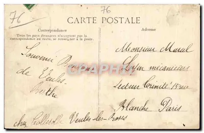 Veules-les-Roses — Widok z faliszy z góry — Littoral (bez uszkodzeń) — n°505 — Rewers