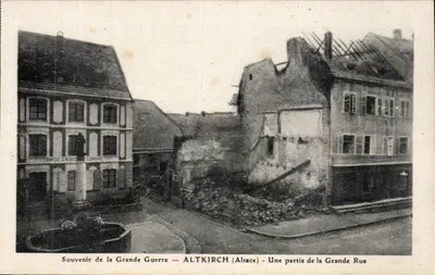 Altkirch (Alsácia) — Lembrete da Grande Guerra — Uma parte da Grande Rua