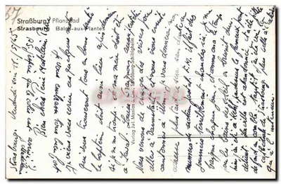 Strasbourg — Widok domów z krokwi nad kanałem — Verlag Jüli Manias & Cie, Strasbourg-Schiltigheim — Rewers
